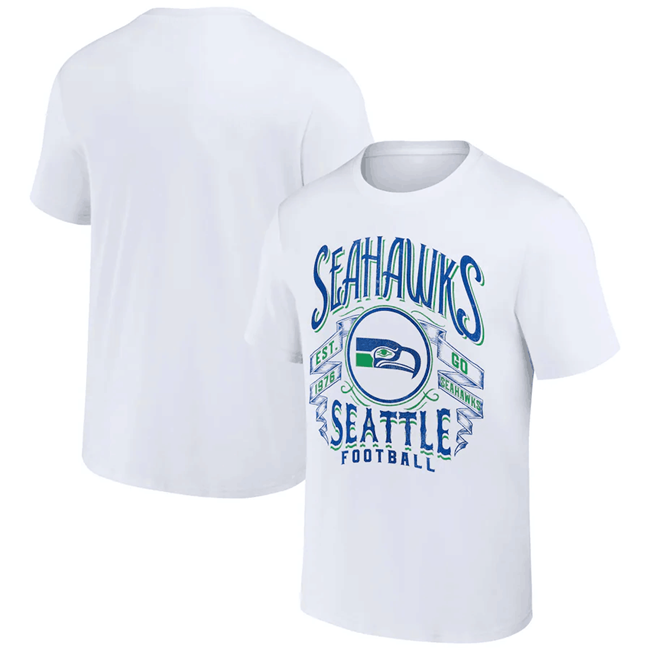 Men's Seattle Seahawks White x Darius Rucker Collection Vintage Football T-Shirt